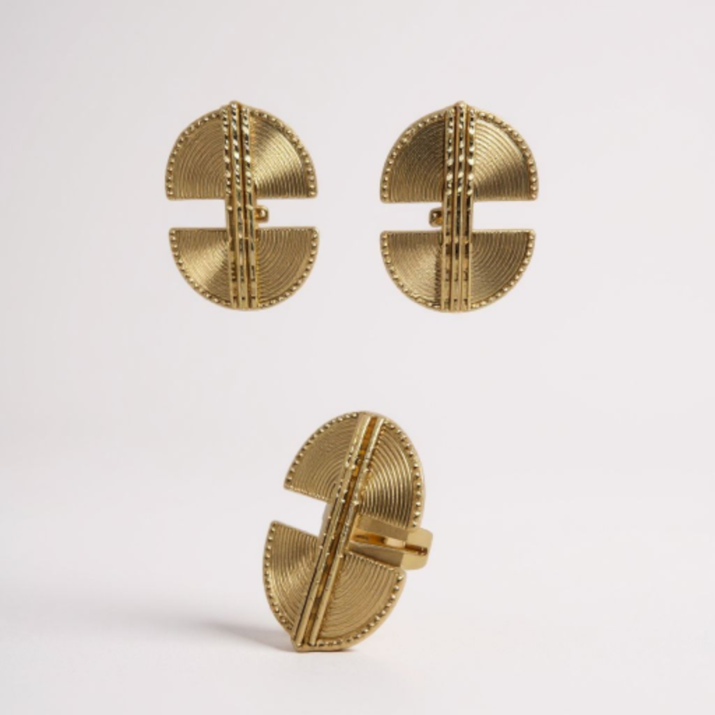 Boucles d'oreille + bague