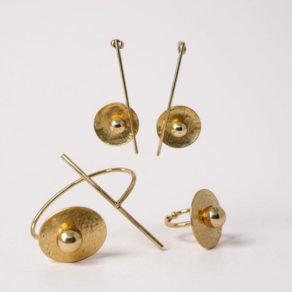 Boucles d'oreille + bague + bracelet