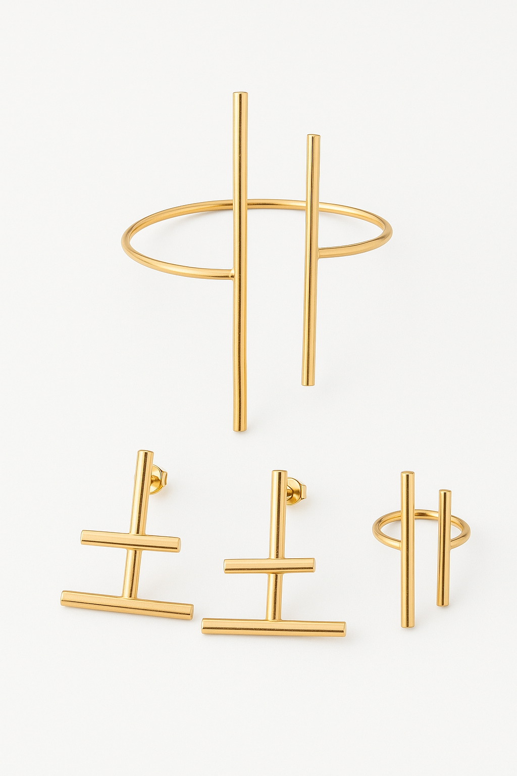 Boucles d'oreille + bague + bracelet