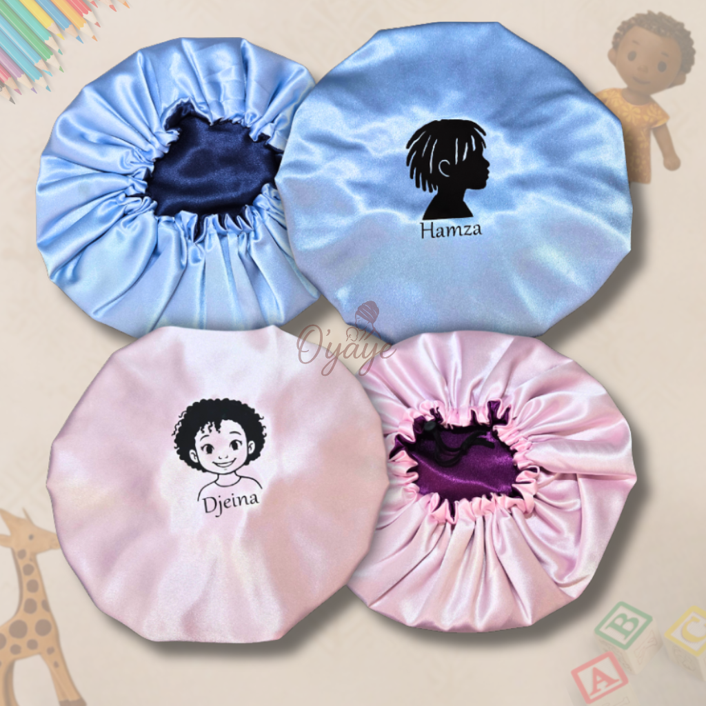 Bonnet en satin enfant